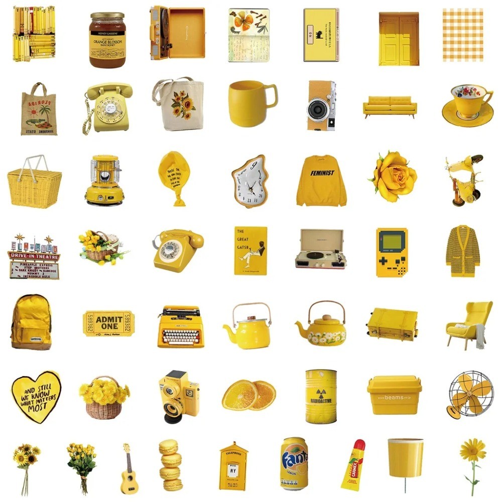50 Pegatinas Estéticas Amarill - Yellow Laptop Accessories reseña y precio