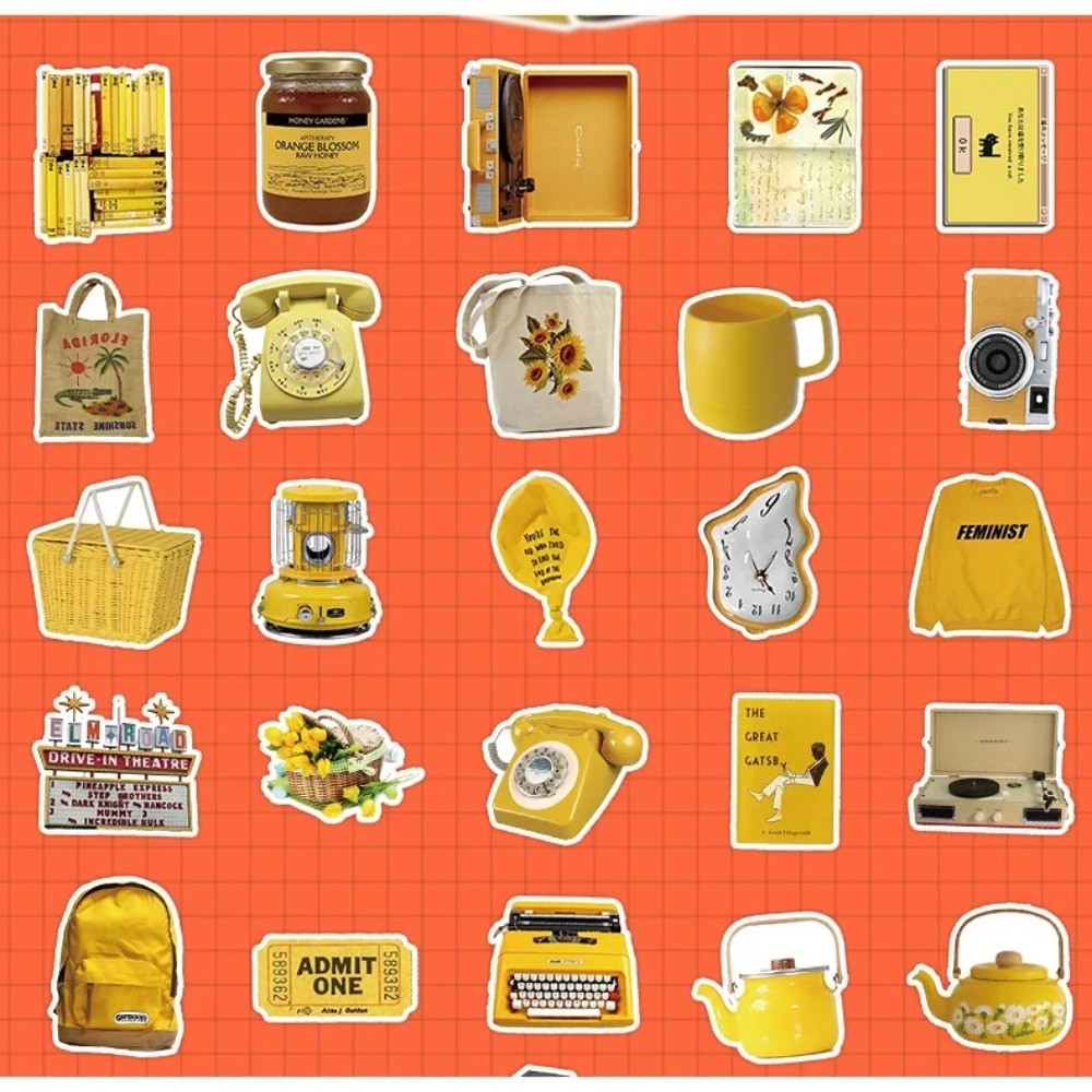 50 Pegatinas Estéticas Amarill - Yellow Laptop Accessories reseña y precio
