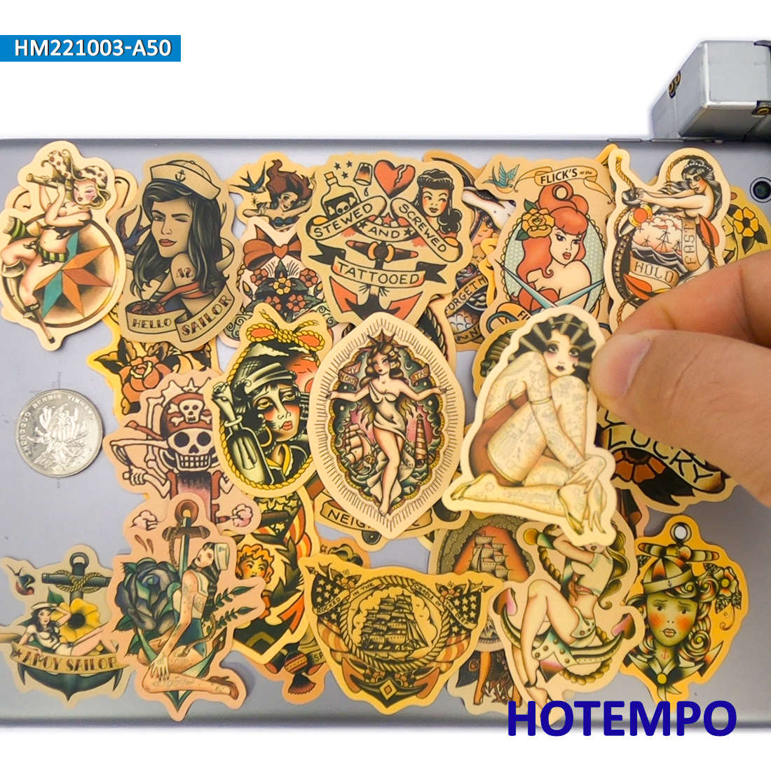 50 piezas, Calcomanías retro a - Yellow Laptop Accessories reseña y precio