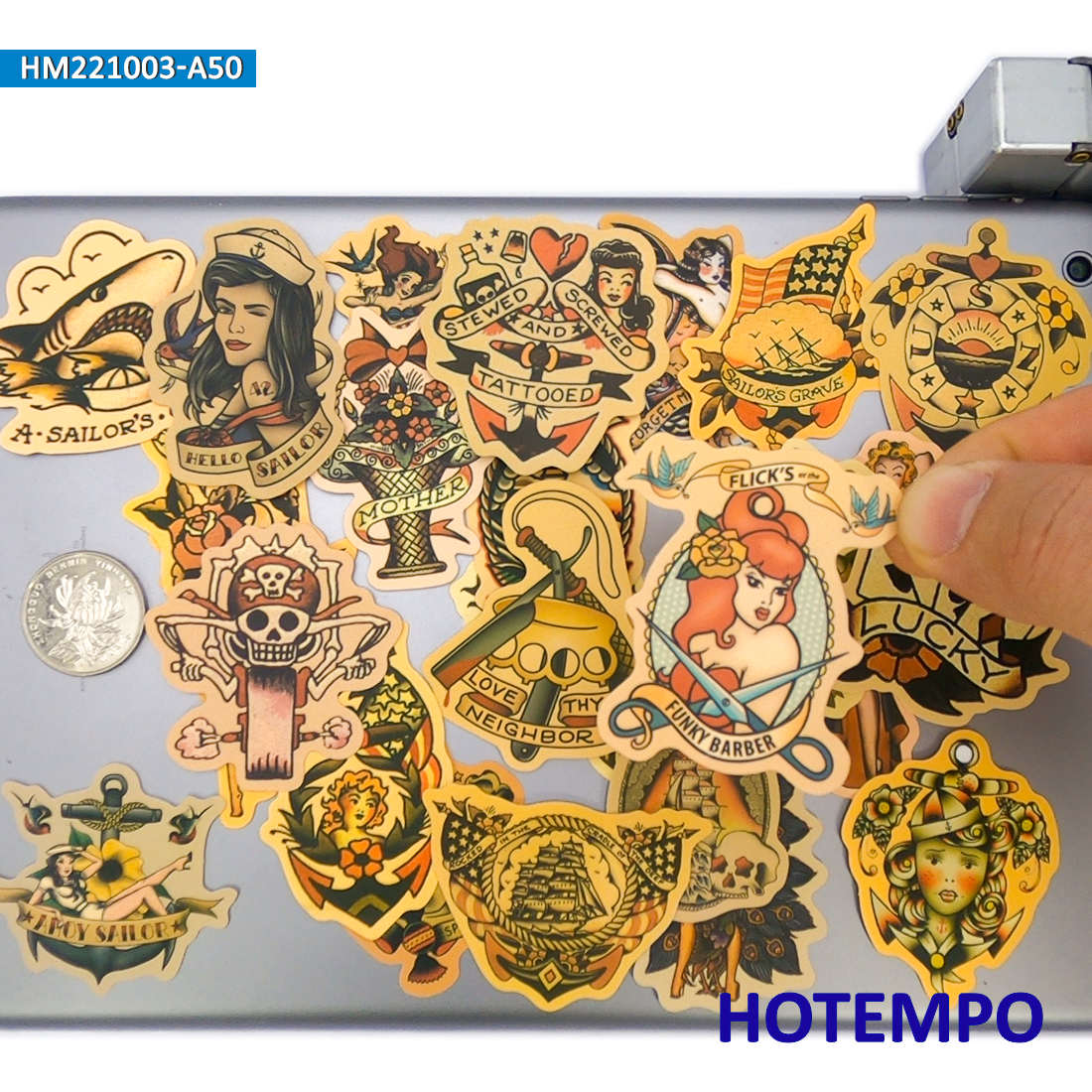 50 piezas, Calcomanías retro a - Yellow Laptop Accessories reseña y precio