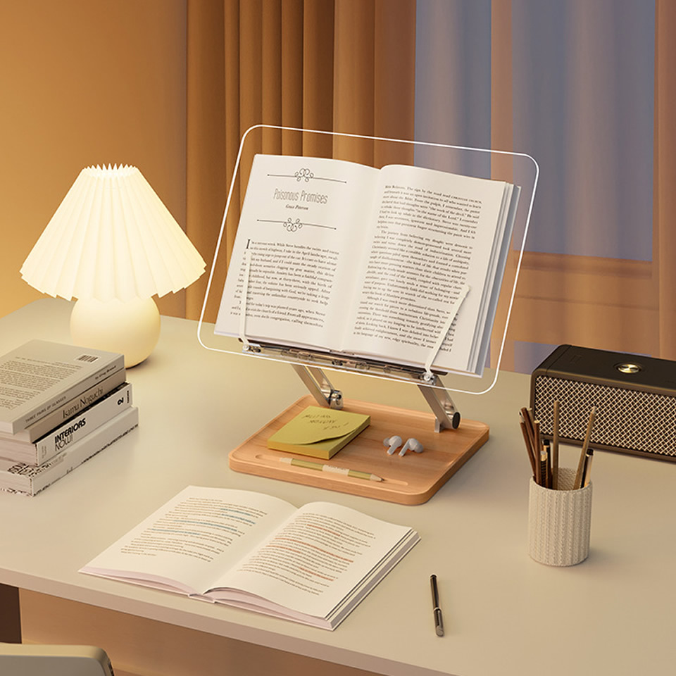 Soporte de lectura de madera c - Laptop Ergonomic Accessories reseña y precio