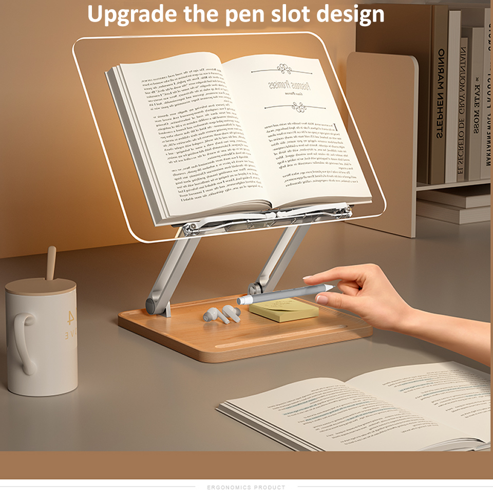 Soporte de lectura de madera c - Laptop Ergonomic Accessories reseña y precio