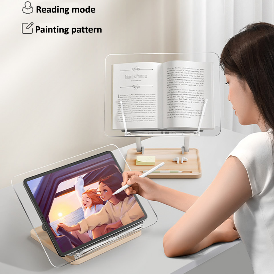 Soporte de lectura de madera c - Laptop Ergonomic Accessories reseña y precio